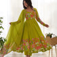Premium Organza Silk Anarkali Set with Badla Work and Dupatta
