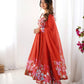 Premium Organza Silk Anarkali Set with Badla Work and Dupatta