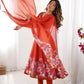 Premium Organza Silk Anarkali Set with Badla Work and Dupatta