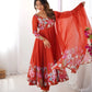Premium Organza Silk Anarkali Set with Badla Work and Dupatta