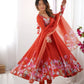 Premium Organza Silk Anarkali Set with Badla Work and Dupatta