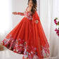 Premium Organza Silk Anarkali Set with Badla Work and Dupatta