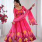 Premium Organza Silk Anarkali Set with Badla Work and Dupatta