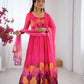Premium Organza Silk Anarkali Set with Badla Work and Dupatta