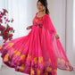 Premium Organza Silk Anarkali Set with Badla Work and Dupatta