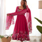 Premium Organza Silk Anarkali Set with Badla Work and Dupatta