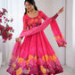 Premium Organza Silk Anarkali Set with Badla Work and Dupatta