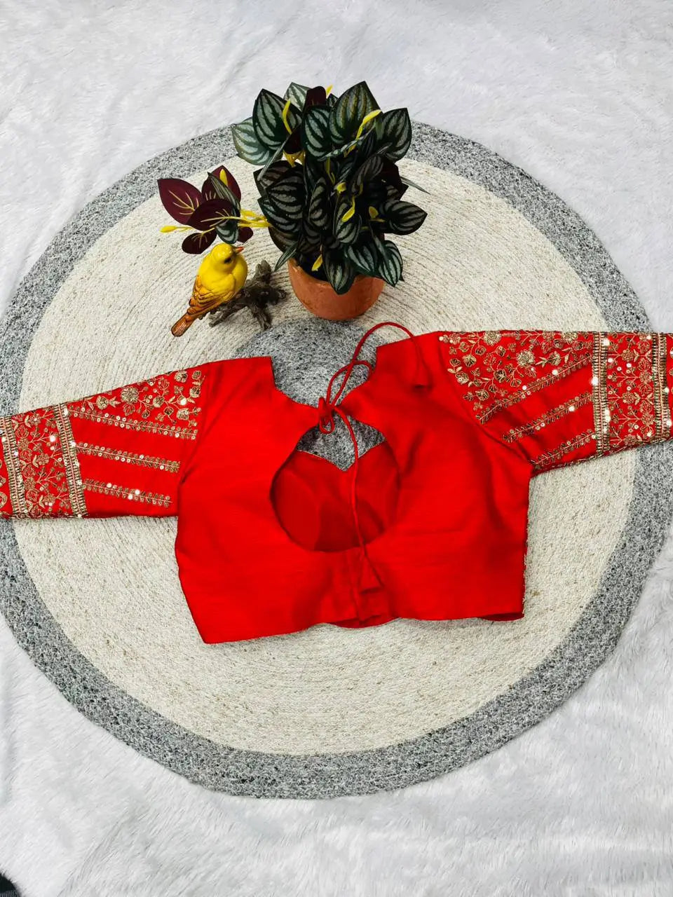 Premium Organza Silk Embroidered Saree Set