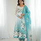 Premium Organza Silk Floral Anarkali Set with Badla Work and Dupatta