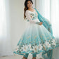 Premium Organza Silk Floral Anarkali Set with Badla Work and Dupatta