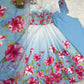 Premium Organza Silk Floral Anarkali Set with Badla Work and Dupatta
