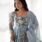 Premium Organza Silk Floral Print Anarkali Set with Dupatta