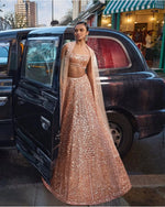 Premium Rainbow Sequins Net Embroidered Lehenga Set