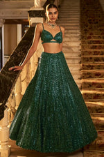 Premium Rainbow Sequins Net Lehenga Set