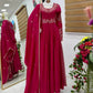 Premium Roman Silk Anarkali with Palazzo & Dupatta