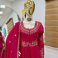 Premium Roman Silk Anarkali with Palazzo & Dupatta