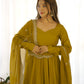 Premium Roman Silk Chanderi Anarkali Set with Embroidered Dupatta