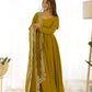 Premium Roman Silk Chanderi Anarkali Set with Embroidered Dupatta