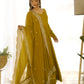Premium Roman Silk Chanderi Anarkali Set with Embroidered Dupatta