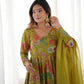 Premium Roman Silk Chanderi Printed Kediya Kurta Set with Dupatta