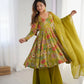 Premium Roman Silk Chanderi Printed Kediya Kurta Set with Dupatta
