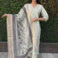 Premium Roman Silk Kurta Set with Jacquard Dupatta