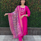 Premium Roman Silk Kurta Set with Jacquard Dupatta