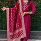 Premium Roman Silk Kurta Set with Jacquard Dupatta