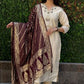 Premium Roman Silk Kurta Set with Jacquard Dupatta
