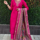 Premium Roman Silk Kurta Set with Jacquard Dupatta