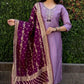 Premium Roman Silk Kurta Set with Jacquard Dupatta