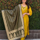 Premium Roman Silk Kurta Set with Jacquard Dupatta