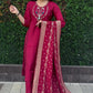 Premium Roman Silk Kurta Set with Jacquard Dupatta