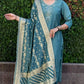 Premium Roman Silk Kurta Set with Jacquard Dupatta