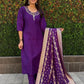 Premium Roman Silk Kurta Set with Jacquard Dupatta