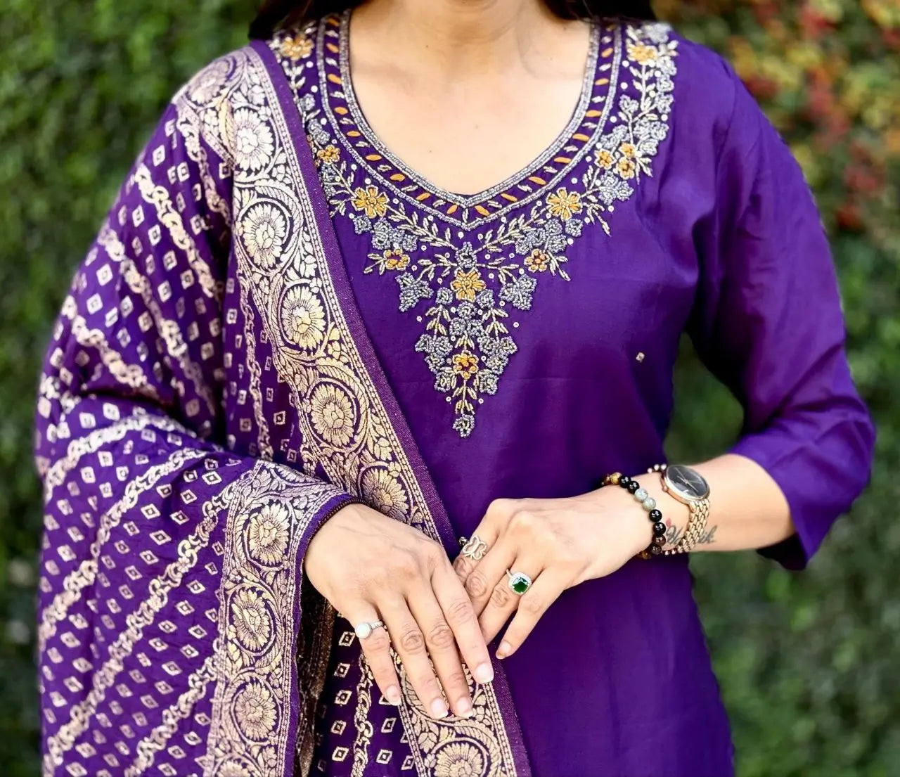 Premium Roman Silk Kurta Set with Jacquard Dupatta