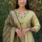 Premium Roman Silk Kurta Set with Jacquard Dupatta