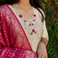 Premium Roman Silk Kurta Set with Jacquard Dupatta