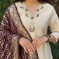 Premium Roman Silk Kurta Set with Jacquard Dupatta