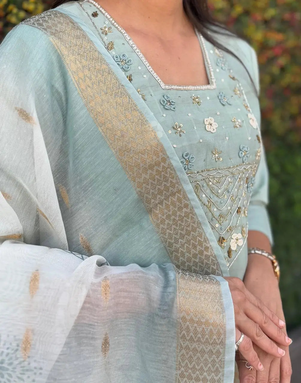 Premium Roman Silk Kurta Set with Jacquard Dupatta