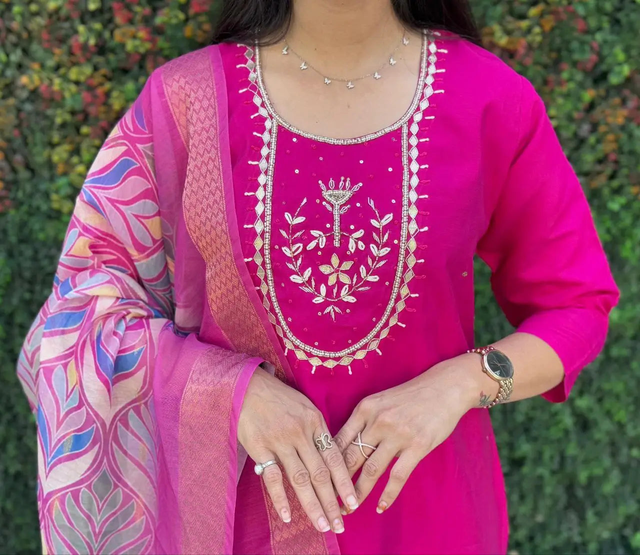 Premium Roman Silk Kurta Set with Jacquard Dupatta