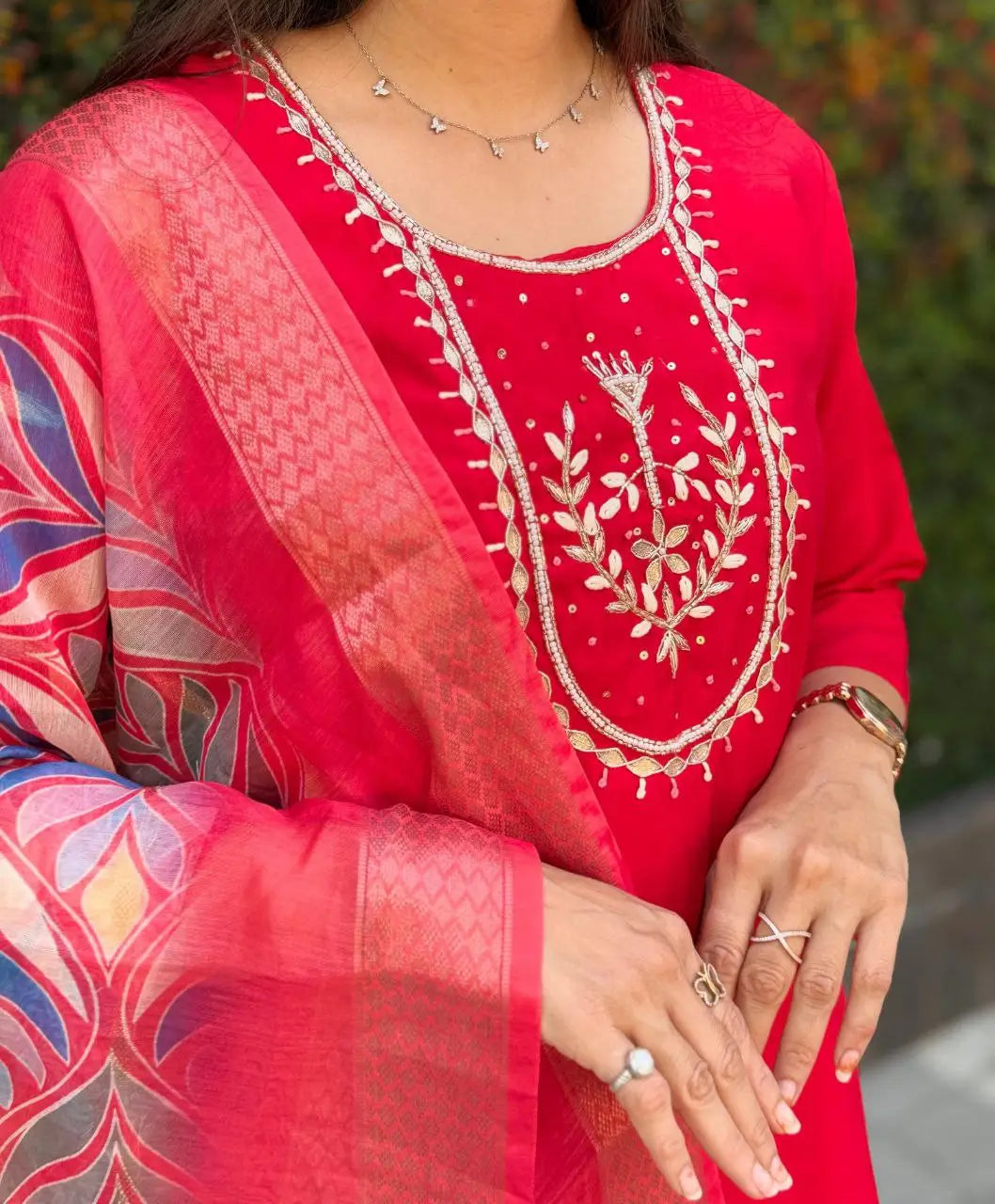Premium Roman Silk Kurta Set with Jacquard Dupatta