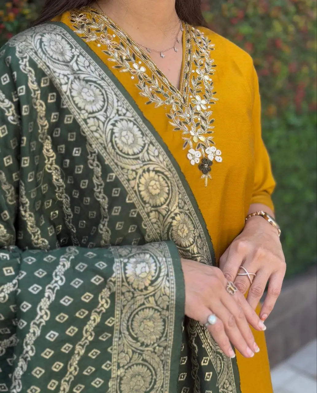 Premium Roman Silk Kurta Set with Jacquard Dupatta