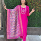 Premium Roman Silk Kurta Set with Jacquard Dupatta