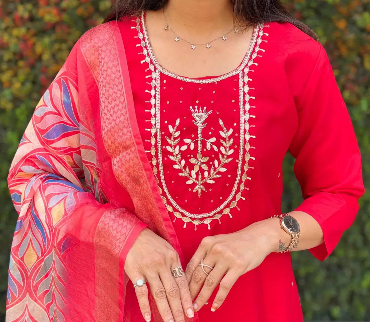 Premium Roman Silk Kurta Set with Jacquard Dupatta