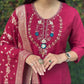 Premium Roman Silk Kurta Set with Jacquard Dupatta