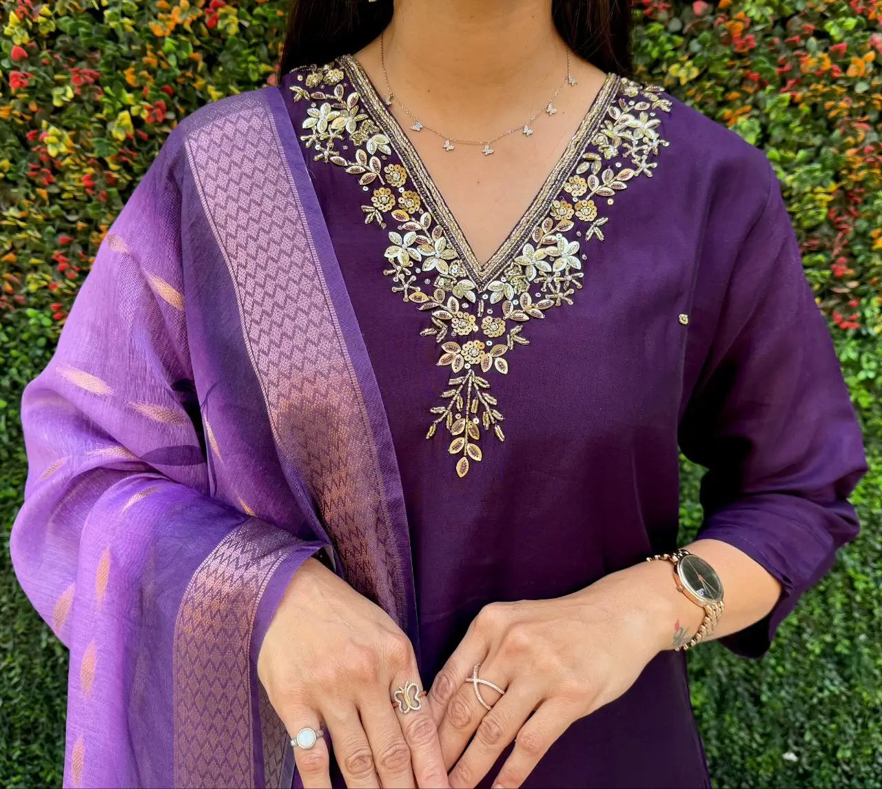 Premium Roman Silk Kurta Set with Jacquard Dupatta