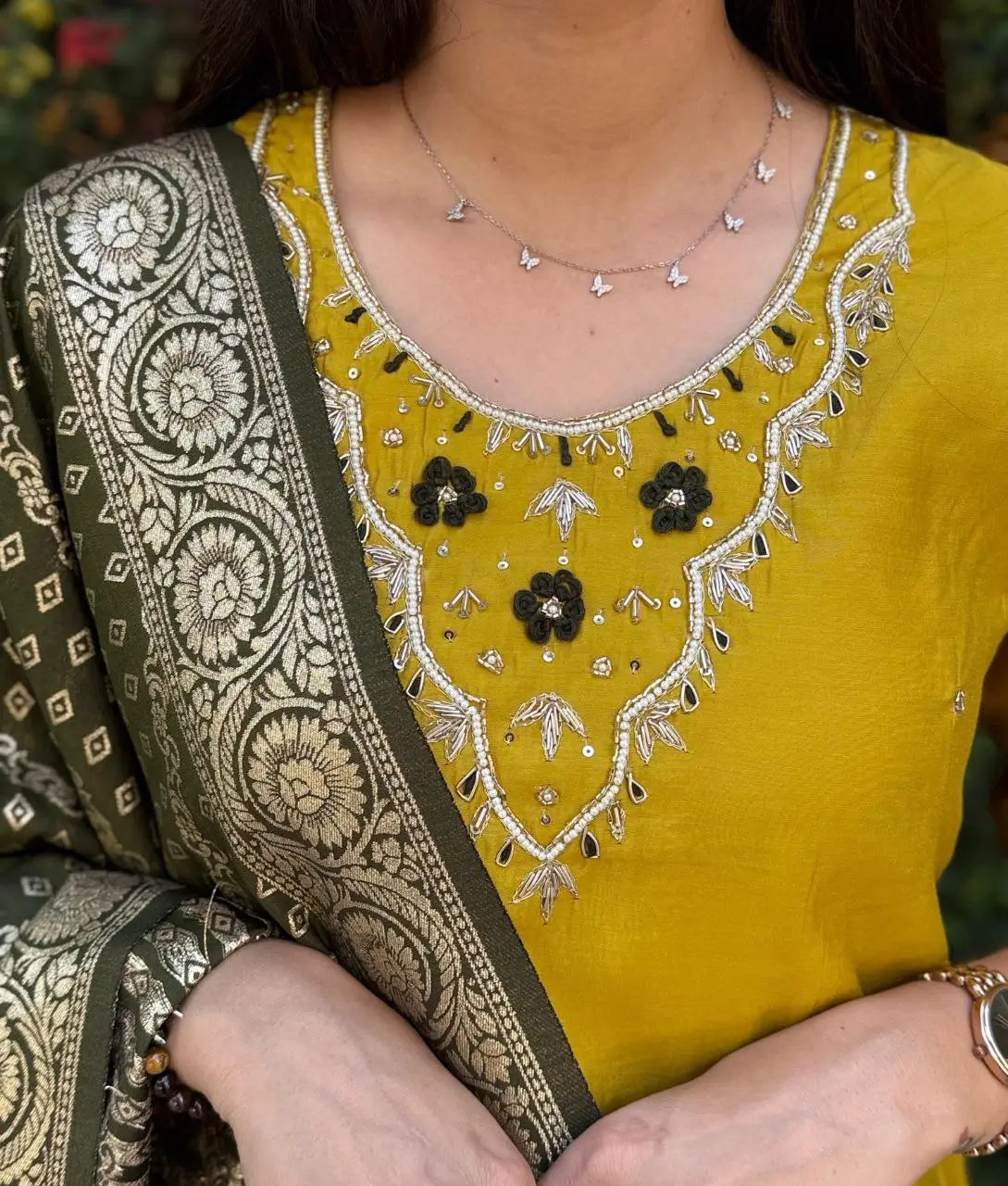 Premium Roman Silk Kurta Set with Jacquard Dupatta