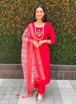 Premium Roman Silk Kurta Set with Jacquard Dupatta