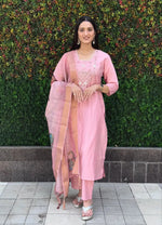 Premium Roman Silk Kurta Set with Jacquard Dupatta